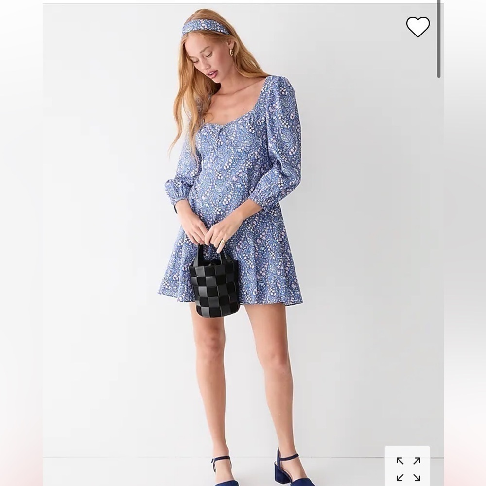 NWT J.Crew Sweetheart Long-Sleeve Mini Dress in Liberty Bourton Bloom
